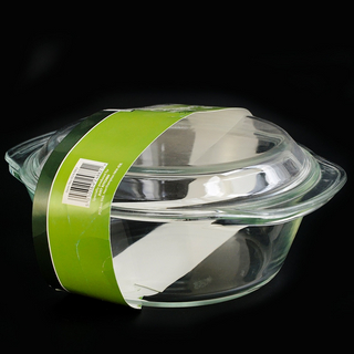 Round Glass Baking Dish 1.5L Casserole with Lid for Oven
