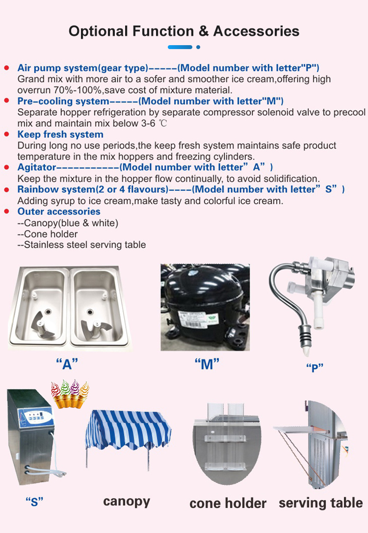 3+2 Mixed Flavors Big Production Soft Ice Cream Frozen Yogurt Machine