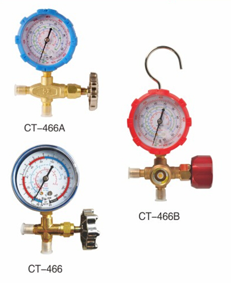 Válvula de indicador único de baja y alta presión para refrigerante R134A / R22 / R404A / R406A