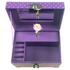 Personalized Leather Cardboard Jewellery Music Musical Jewelry Box with Dancing Ballerina 