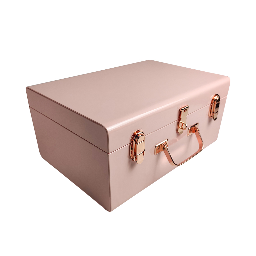 2021 hot sale luxury pink suitcase custom leather suitcase gift box travel suitcase with handle