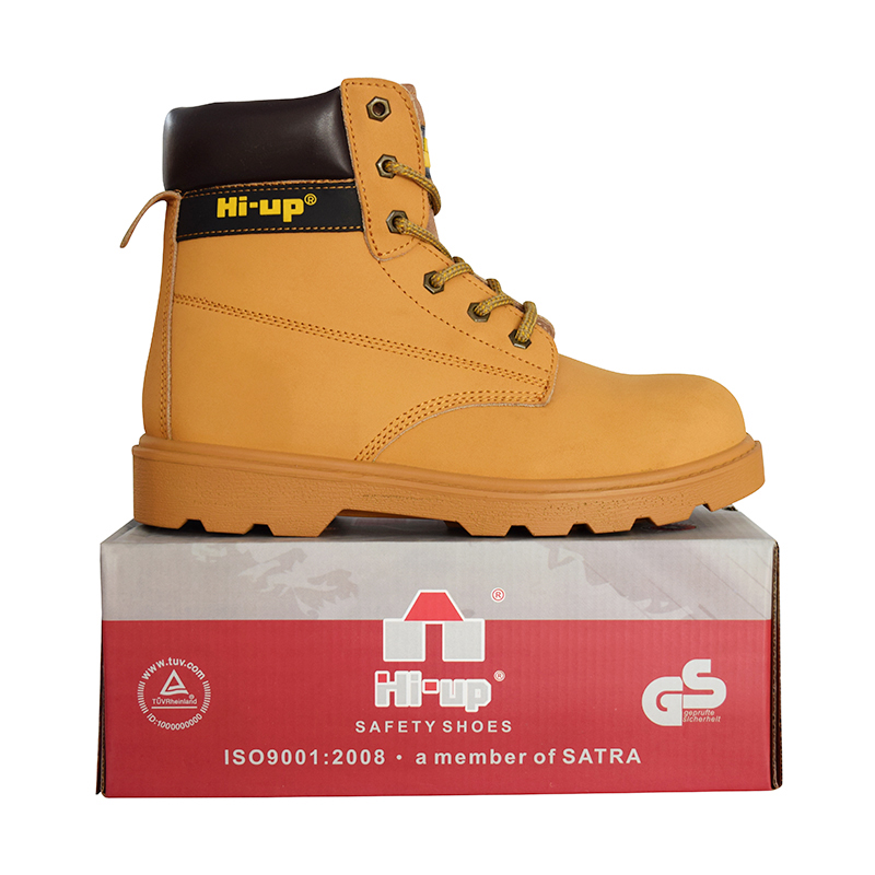 Cheap Price Steel Toe wheat action nubuck leather Shoes Anti Slip Comfortable Soft basic safety shoes Botas de Seguridad