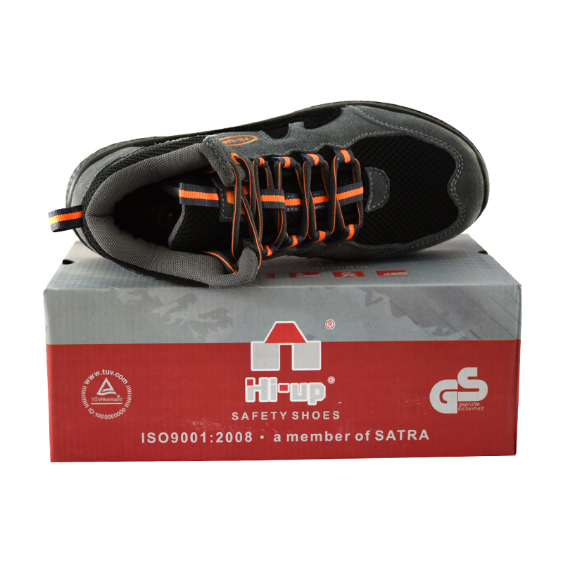 Steel toe Pu injection outsole Brand good quality grey Waterproof Leather Heat anti-slip Safety shoes Calzado de seguridad