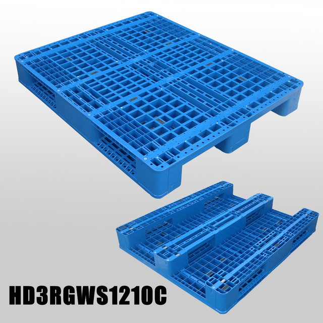 Palet de plástico industrial de 1200*1000*150 mm con 3 guías y plataforma de comedor