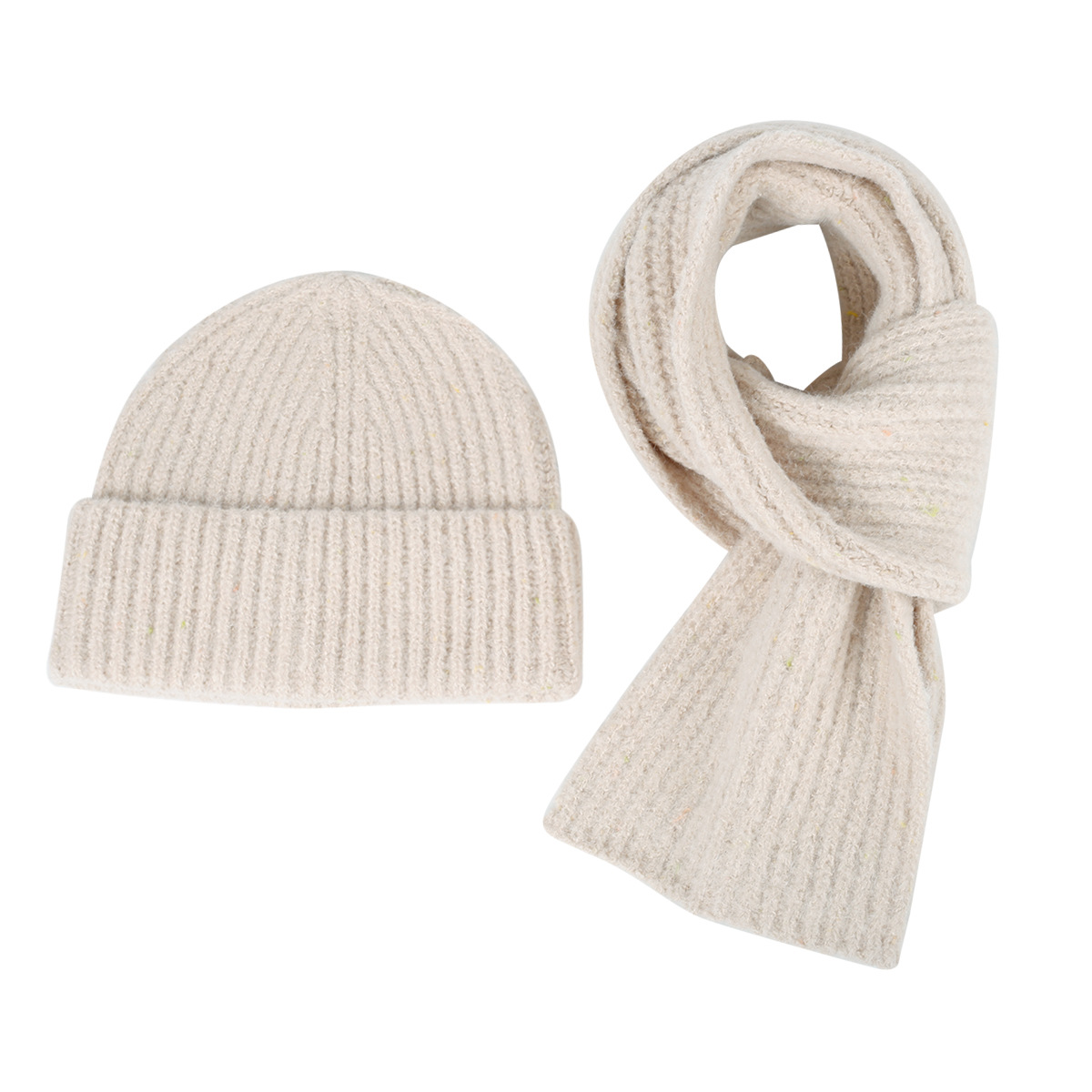 Mens Rib Beanie Scarf Set
