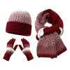 Burgundy Ombre Knit Three Piece Set 