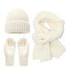 White Polyester Knit Three Piece Set