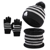 Children Wool Black Knit Three Piece Set