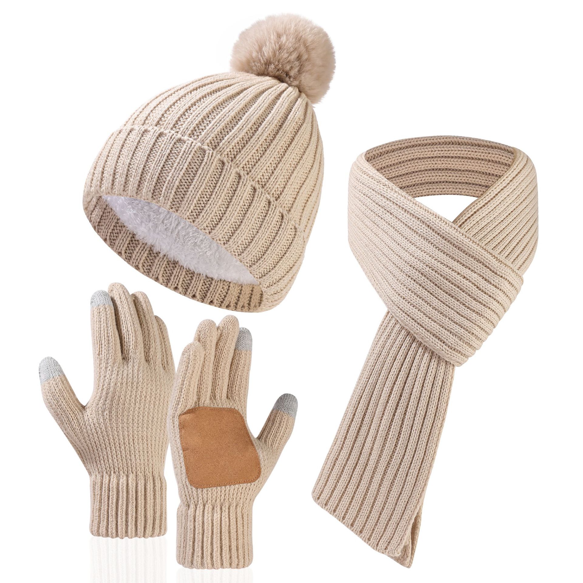 Cream Knit Three Piece Set