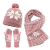 Pink Snowflake Knit Three Piece Set