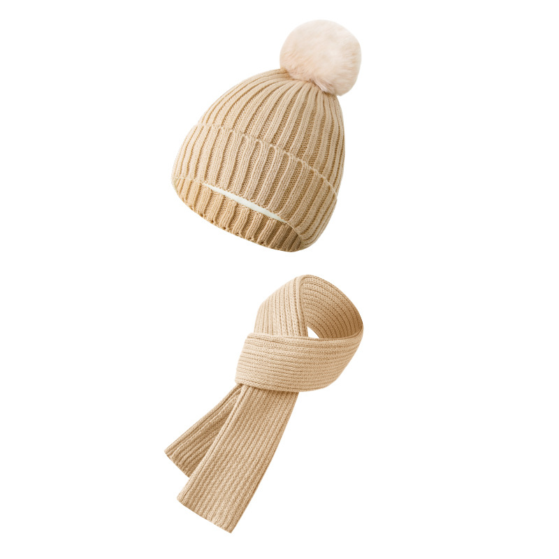 Kids Cream Wool Knit Two Piece Set