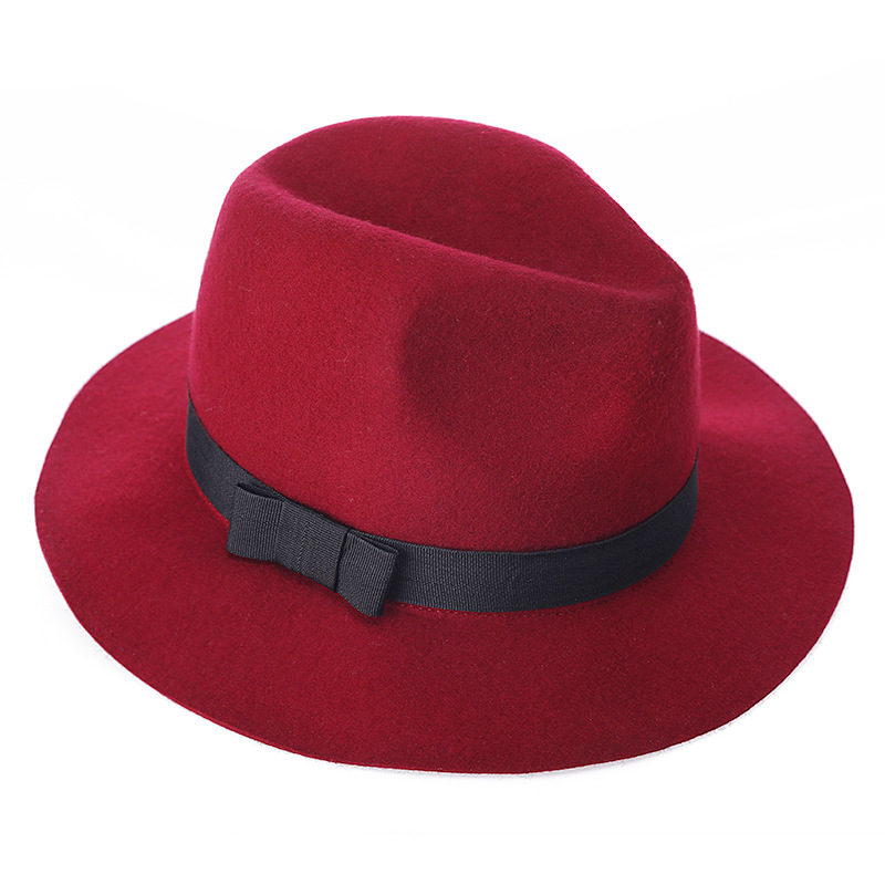 Wide brim wool fedora hat