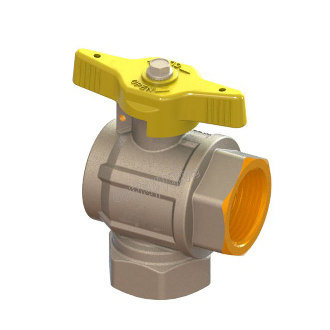 Robinet &agrave; bille &agrave; gaz &agrave; angle droit &agrave; al&eacute;sage complet de type lourd