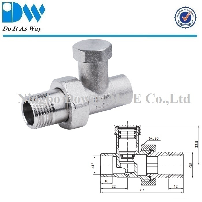 Vannes de radiateur en laiton type droit sans poign&eacute;e