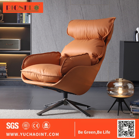 Comfortable Leisure Relaxing Wood Swivel Chair Living Room Furniture Modern Recliner Chair Single Seat Sofa Chair