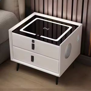 Wholesale Home Furniture Furniture Smart Nightstands Wireless Charging Table Bedside Cabinet for Bedroom Carton Modern