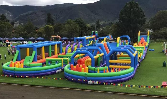 270m Giant Funtional Crazy Inflatable Obstacle Course