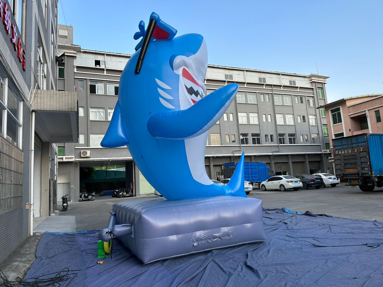 Inflatable shark ornament