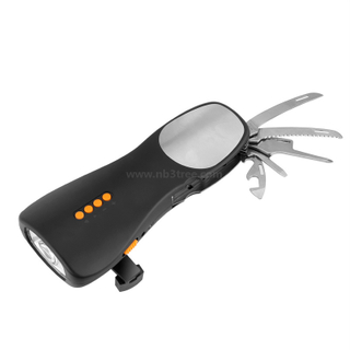 2W LED Emergency Flashlight Radio with Tool Set, Power Bank, Siren Function