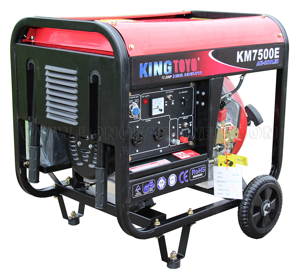 KING TOYO MAX 2kVA 3kVA 5kVA 6kVA 7kVA 7kw 7.5kw 7kVA 3000 Watt 3000W 7500W Open Type Used Diesel Generator with Handle and Wheel Price