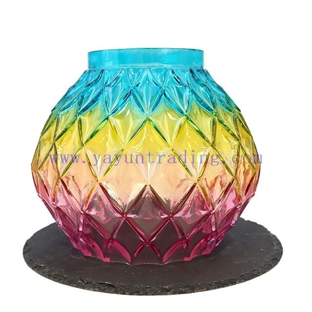 Vintage huge Glossy Ribbed Heavy Glass Lamp Shade