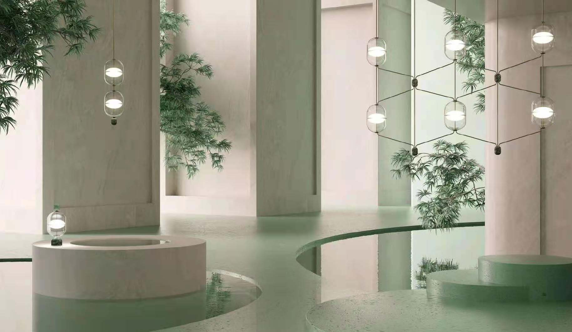 Элегантная городская мраморная стеклянная вилла на лестнице в магазине подвесное освещение (KD91278-1)