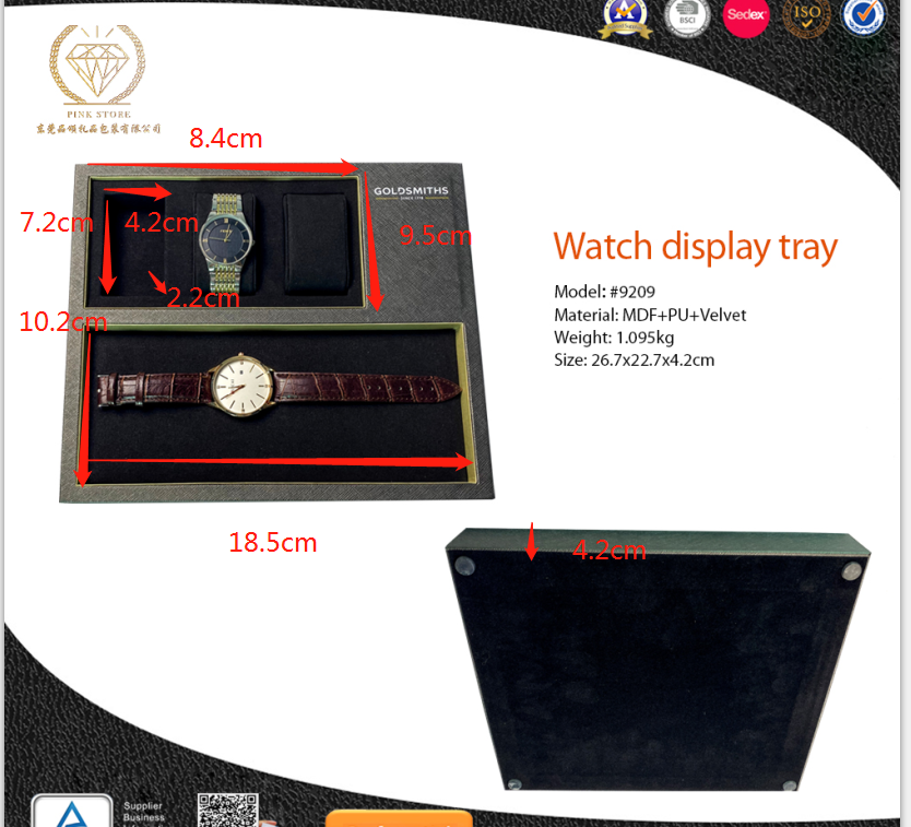 Watch Display Tray Watch Tray Velvet Watch Show Tray Jewelry Watch Show Box Jewelry Trays Stackable 