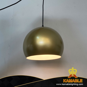 Простой круглый подвесной светильник небольшого размера с золотым оттенком в доме (KYA-12P)