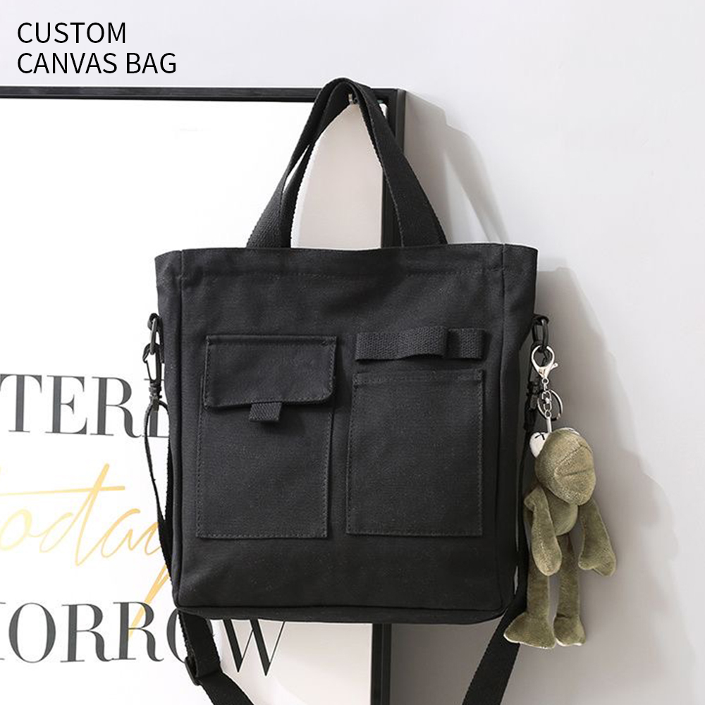 Custom Fashion Canvas Shoulder Bag With Logo 