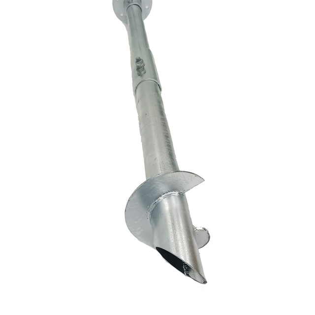 Fondation de vis de pieux moulus de grandes lames en spirale HDG avec la tête ronde