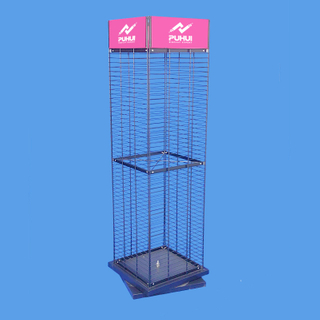 Supermarket Fixture Goods Display 4 sides wire grid wall panel spinning expositor