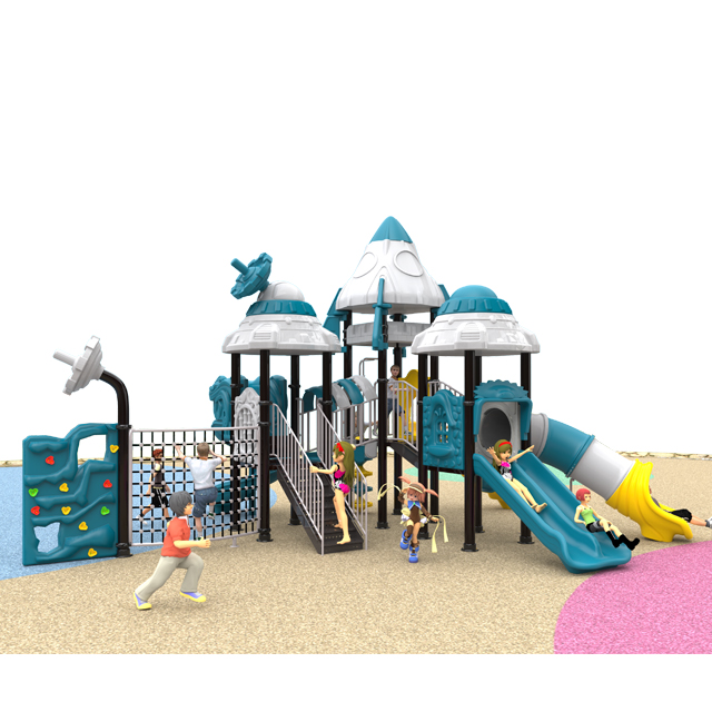2022 Neues Design Großer Raketenspielplatz im Freien Kinderspielplatz mit verschiedenen Rutschen HKDLS-ZZ0701