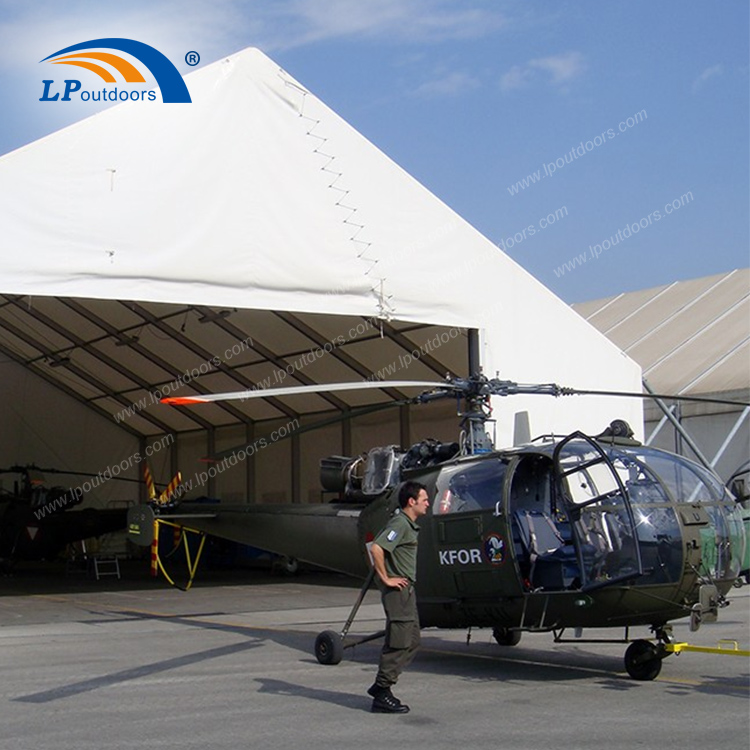 Toldo de hangar militar con marco de aluminio para exteriores con PVC-2 ignífugo