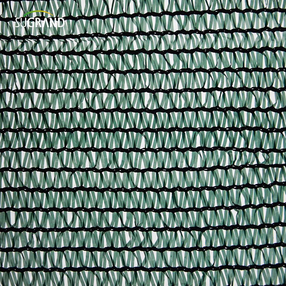 Red de sombra con cinta negra y verde de seis agujas