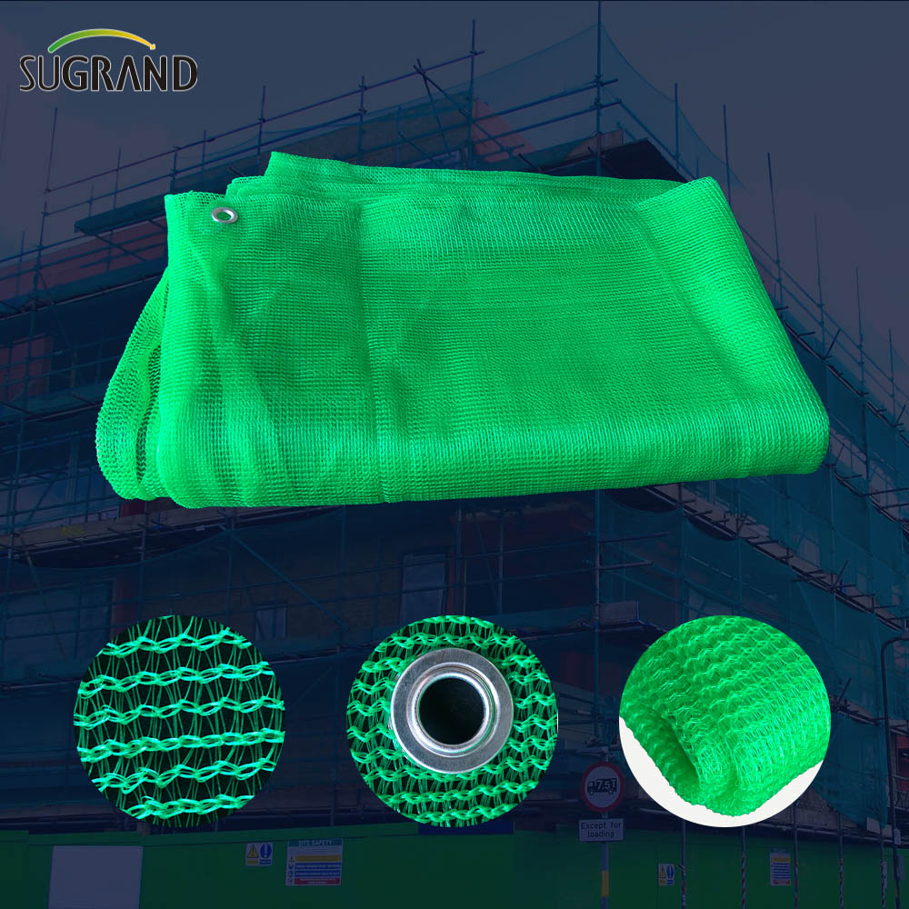 100% Material HDPE Red de andamios de construcción verde Red de andamios