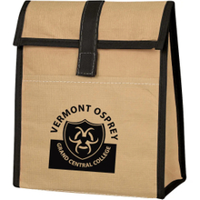 Eco-Friendly Brown Warp-Weft Kraft Sack Woven Paper Lunch Cooler Bag