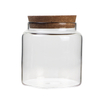 500ml Round Shape Glass Food Storage Jar with Wooden Lid