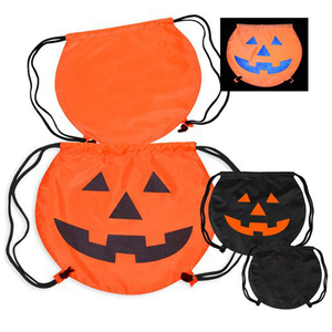 Eco-Friendly Polyester Pumpkin Drawstring Backpack Sports Draw String Bag