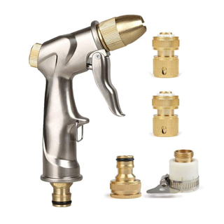 High Pressure Heavy Duty Zinc Alloy Metal Car Washing Garden Hose Spray Gun with Full Brass Nozzle