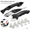 Silicone Scraper Set 3pcs Silicone Scraper Caulking Grouting Tool Sealant Finishing Cleaning Kit Set Sealant Spatula