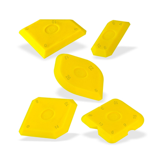 5-piece Yellow Silicone Sealant Profiler Putty Knife Sealant Spatulas