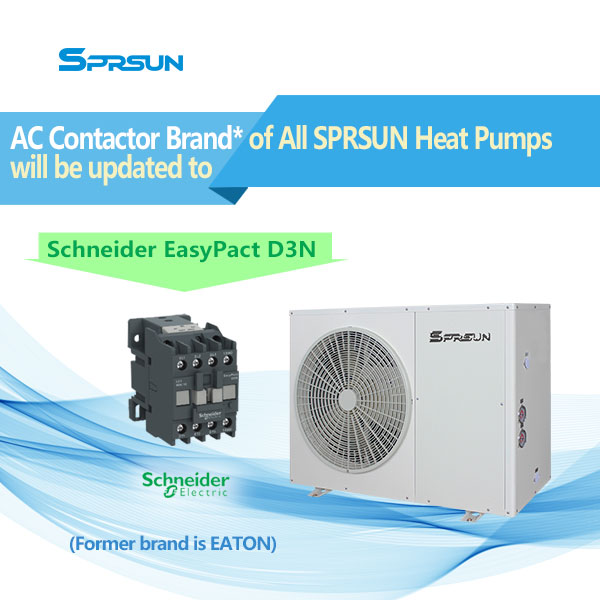 Все тепловые насосы SPRSUN будут использовать контактор AC Schneider AC