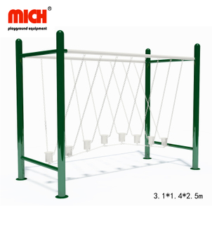 Equipo de acondicionamiento físico al aire libre galvanizado con puente único swing a la venta