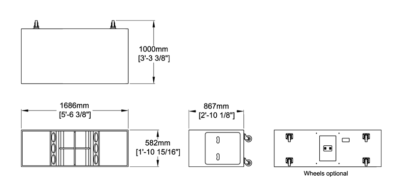 F221 Subwoofer-Dimension.