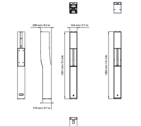 Dimension du haut-parleur de colonne 6x5inch
