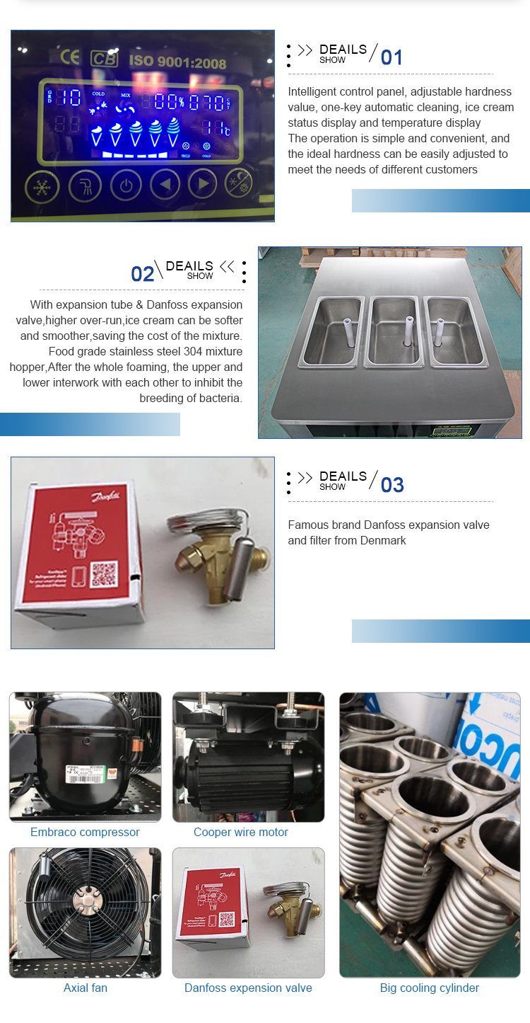 3+2 Mixed Flavors Big Production Soft Ice Cream Frozen Yogurt Machine