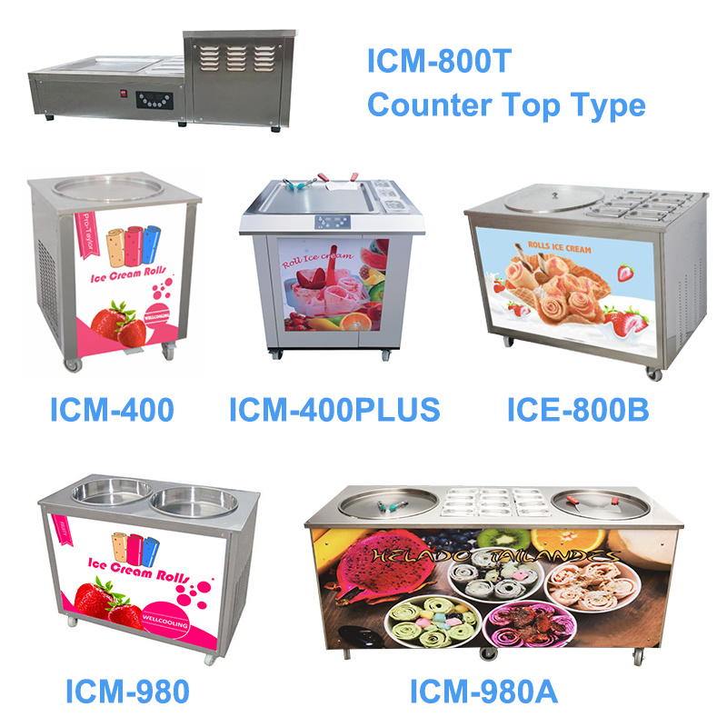 Commercial Cold Stone Square Shape Pan Ice Cream Rolls Machine