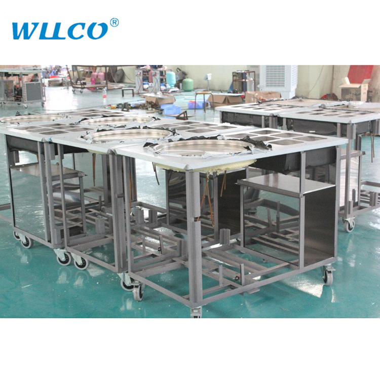 with 8 Toppings Falt Fried Pan Roll Ice Cream Maker