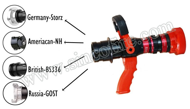 Multi Function Select Flow Fire Hose Nozzle GOST Pistol Grip