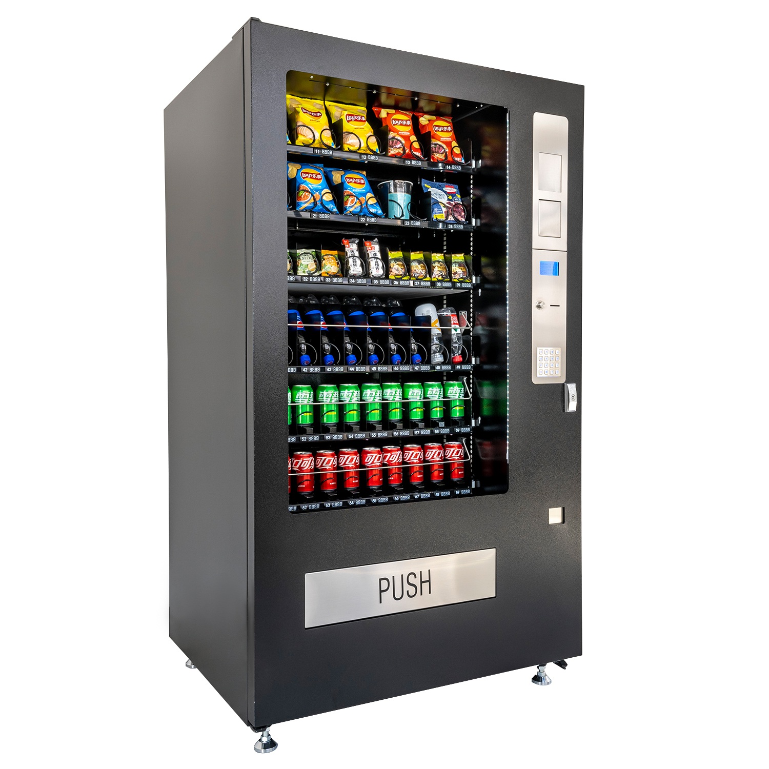 Máquina expendedora combinada extra grande para alimentos, bebidas y refrigerios VCM6